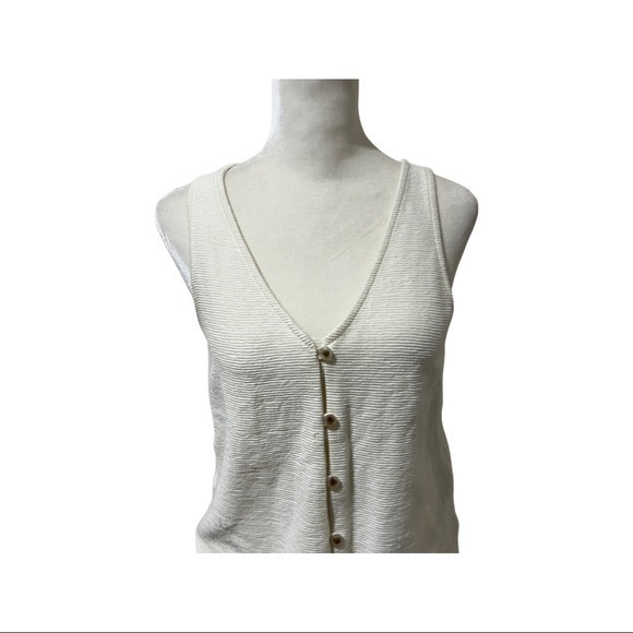 Madewell off white button down sleeveless size s - Picture 2 of 10